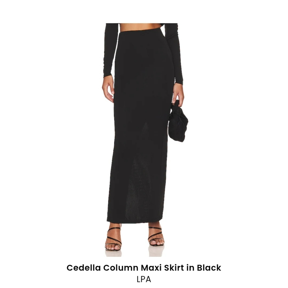 LPA Cedella Column Maxi Skirt in Black, XS